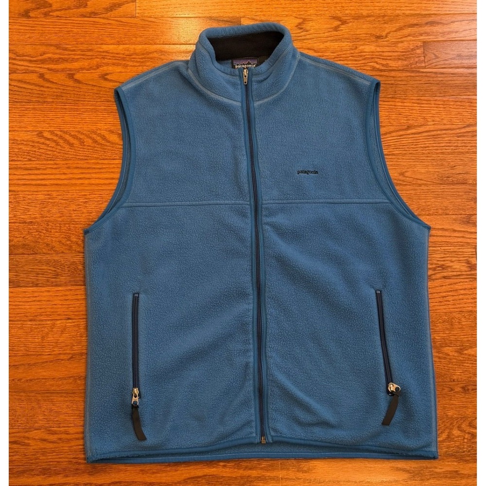 Vintage Patagonia Synchilla Vest Mens XL Blue Fleece Made in USA Gorpcore Hiking